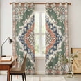 thumbnail image 5 of Kitchen Curtains 84 Inch Length 2 Panels, Orange Green Boho Grommets Window Treatment Curtain, Medieval Vintage Ethnic Floral Abstract Thermal Curtains Drapes for Living Room/Bathroom, 5 of 9