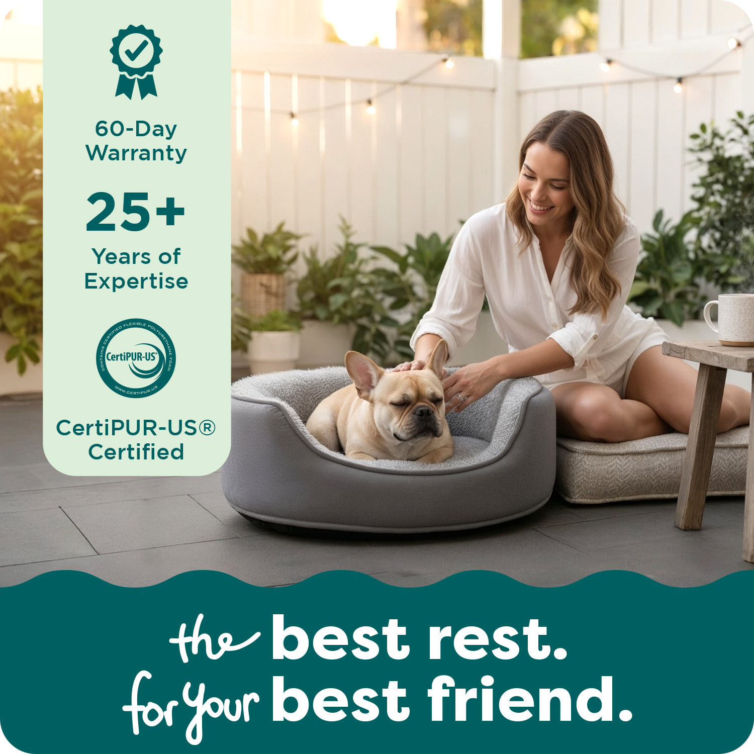 Furhaven Pet Products Medium Foam Oval Lounger Dog & Cat Bed With Reversible Pillow, Nutmeg
