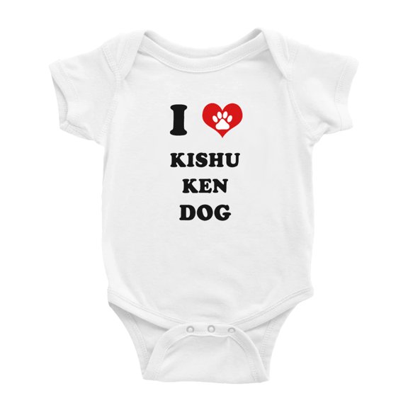 I Heart Kishu Ken Dog Funny Cute Baby One-pieces (White, 18-24 Months)