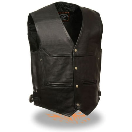 Milwaukee Leather Men's Deep Pocket Vest w/ Side Buckle (2XL) - 2X-Large ML1927