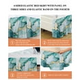 thumbnail image 5 of Abstract Marble Texture Bed Skirt Queen Size 18" Drop Gold Teal Gradient Art Ruffled Wrap Around Bed Skirts Adjustable Elastic Bedskirt Dust Ruffle for Queen Size Bed, 5 of 7