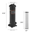 thumbnail image 2 of KFFKFF Pool Cartridge Filter, 100 sq.ft, Swimming Pool Filtration System 6142 GPH, Efficient Spa Filter System with 1.5 in Outlet Connection for In-Ground & Above-Ground Pools up to 23775 Gallons, 2 of 9