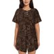 thumbnail image 1 of Balery Autumn Brown Plants Conjunto de Pijama para Mujer con Estampado, Dos Piezas de Manga Corta y Shorts, Ropa de Dormir Suave con Cuello Redondo y Bolsillos-3X-Large, 1 of 6