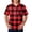 Red_001, variant on Domuza Scrubs for Men Top Plaid Stripe Printed V Neck Short Sleeve Work Uniform Relaxed Fit Comfy Soft Medical Workwear with 3 Pockets Green L