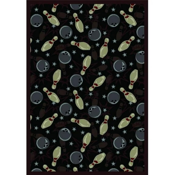 Retro Bowl Midnight 3 ft.10 in. x 5 ft.4 in.  WearOn Nylon Machine Tufted- Cut Pile Sports Rug