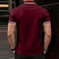 thumbnail image 4 of KLHDSF Men's Polo Shirts Short Sleeve Cotton Pique Classic Shirts Soft, Lightweight, Breathable, Moisture Wicking, Casual, Work, Golf, Summer, Daily Wear Wine XL, 4 of 4