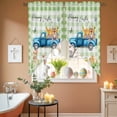 thumbnail image 6 of Happy Easter Swag Valance Curtains Watercolor Blue Truck Yellow Easter Eggs Bunny Chicken Green Plaid Rod Pocket Swag Curtains Small Window Treatments for Kitchen Bedroom 36" W x 63" L, 2 Panels, 6 of 9
