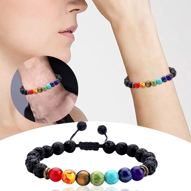 SIfdSeng Seven Veins Energy Bracelet Men Ladies Adjustable Drainage Bracelet Anklet Bracelet Chakra Energy Protection Gift Hand Chain Bracelet Tennis Bracelet Black Bracelet