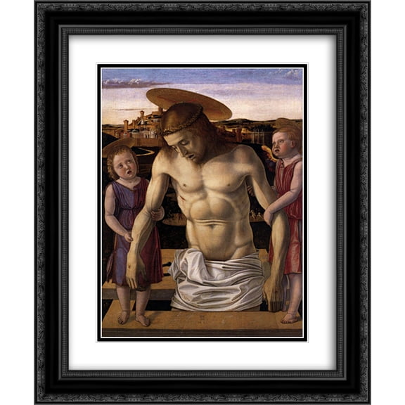 Giovanni Bellini 2x Matted 20x24 Black Ornate Framed Art Print 'Pieta'