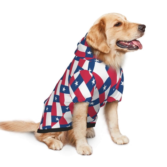 Dog Hoodie Pet Clothes Star-Texas-Flag Sweater Sweatshirts Pullover Coat for Large Medium Dogs Small