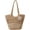 Khaki, variant on Straw Tote Bag for Women Summer Vacation Beach Handbags Boho Rattan Woven Shoulder Purse Zipper Closure