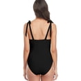 thumbnail image 4 of Alove Womens Tummy Control One Piece Swimsuits Tie Shoulder Ruched Monokini Bathing Suits, 4 of 4