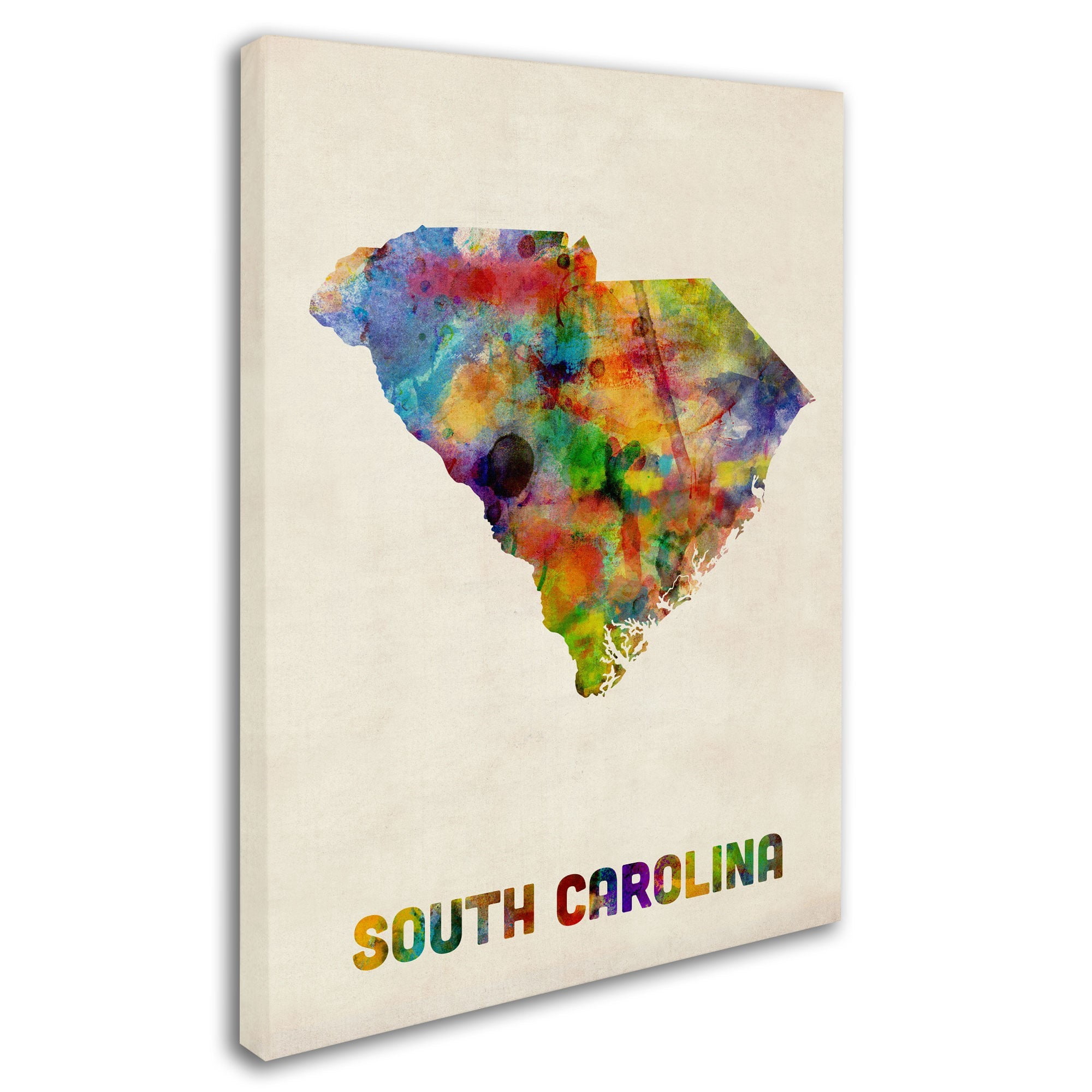 Trademark Fine Art "South Carolina Map" Canvas Wall Art by Michael Tompsett