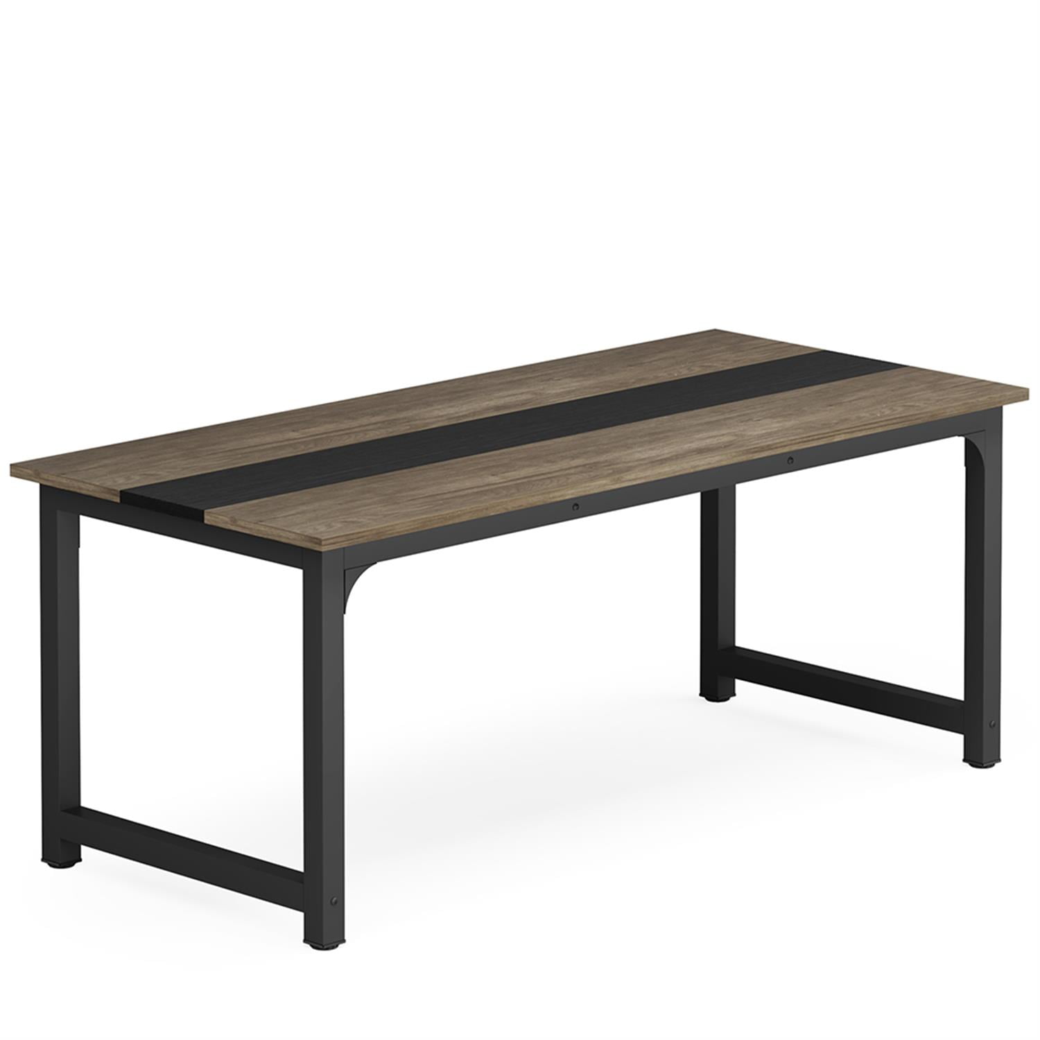 Demi Bonn 55" Heavy-Duty Computer Desk, Gaming Desk, Simple Study Work Desk for Home Office, Study, Living Room, Gray