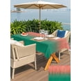 thumbnail image 4 of Outdoor Tablecloth with Umbrella Hole and Zipper, Red Green Ombre Rectangle Table Cloth 60x120 Inch Waterproof Tablecloth, Modern Art Gradient Orange Picnic Table Cover for Patio Camping, 4 of 7