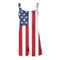 thumbnail image 5 of FASHOFT Womens 4th of July Overalls Shorts Romper American flag Print Festival Jumpsuits Work Bibs Coveralls Gifts for Women Red XXL, 5 of 5