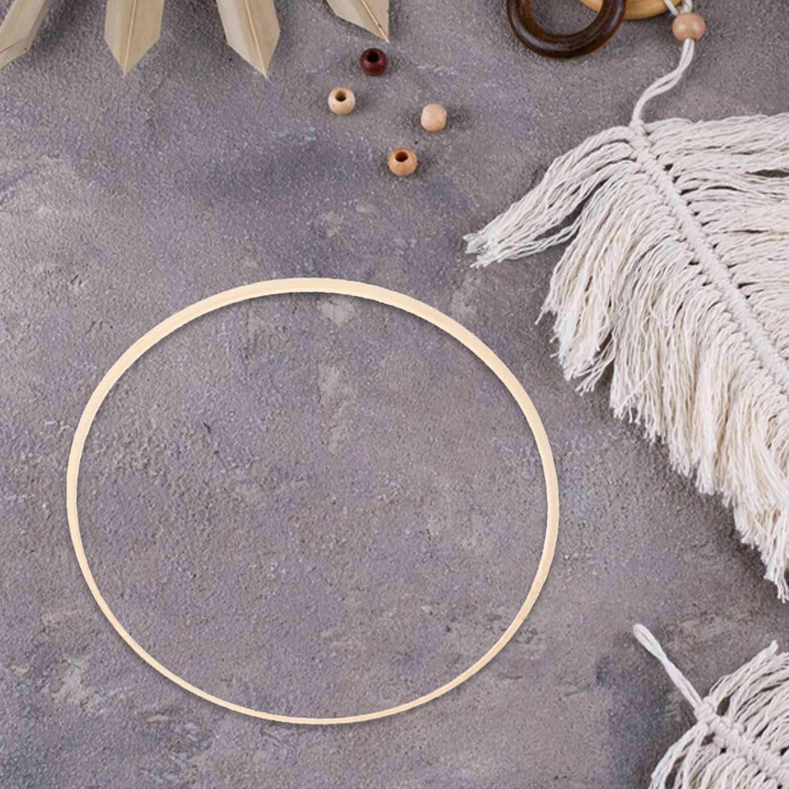 OULII Beige Wooden Dream Catcher Hoop for Handmade Garlands and Holiday Decor