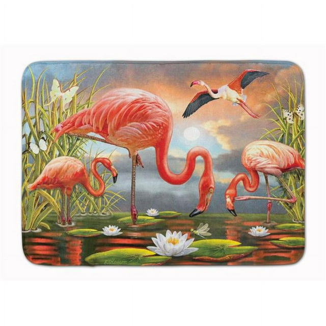 Carolines Treasures PRS4054RUG 19 x 27 in. Flamingos Machine Washable Memory Foam Mat