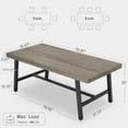 thumbnail image 1 of Kojooin 70.87" Industrial Dining Table, Large Gray Kitchen Table for 6-8, Wooden Top & Metal Frame, 1 of 7