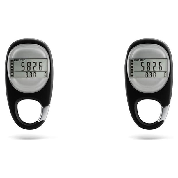 Greeniant Llavero con podómetro para caminar con pantalla Digital 3D, seguimiento preciso de actividad física, contador de pasos, conteo de calorías Negro 2piezas Greeniant CBP375792
