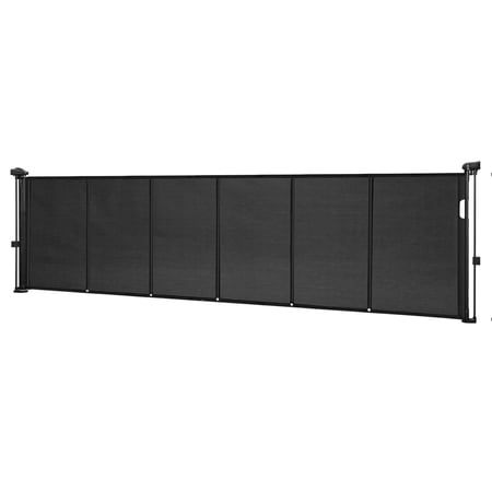 KFFKFF Retractable, Simple Installation for Indoor Baby Gate, 34-Inch Height, Expands Up to 110 Inches Wide, Black