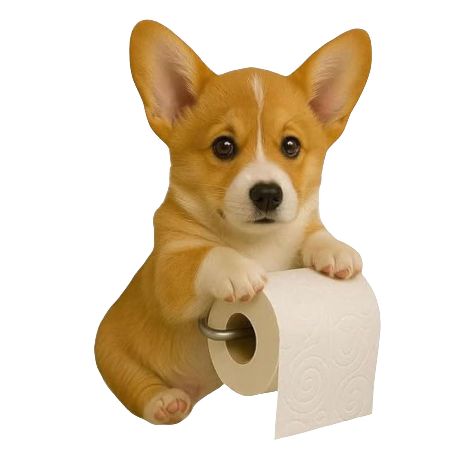 DUBF Dog Paper Towel Holder - Cute Puppy Wall Mounted Toilet Roll Dispenser - Pet Theme Bathroom Tissue Storage for Home RV Dorm Kitchen for Dog Lovers