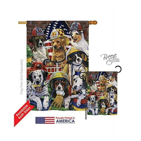Breeze Decor 10048 Pets Hero Helpers 2-Sided Vertical Impression House Flag - 28 x 40 in.