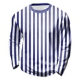 thumbnail image 4 of Glisme Boys Stripe Long Sleeve T Shirt Colorful Round Neck Casual Top Comfortable Blend Tee Dark Blue T-Shirt Size 110, 4 of 4