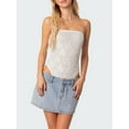 thumbnail image 5 of FEORJGP Women Sexy Lace Bodysuit Ladies Strapless Backless See-through Jumpsuit Summer Bodycon Sleeveless Bustier Romper Sheer Top Fashion Cool Streetwear Bar Clubwear, 5 of 7