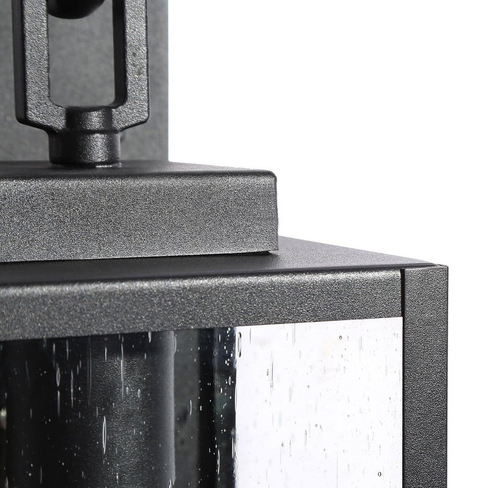 LNC 1-Light Hardware Outdoor Wall Light with Seeded Glass Panels Black Finish 11-in H Wet Rated