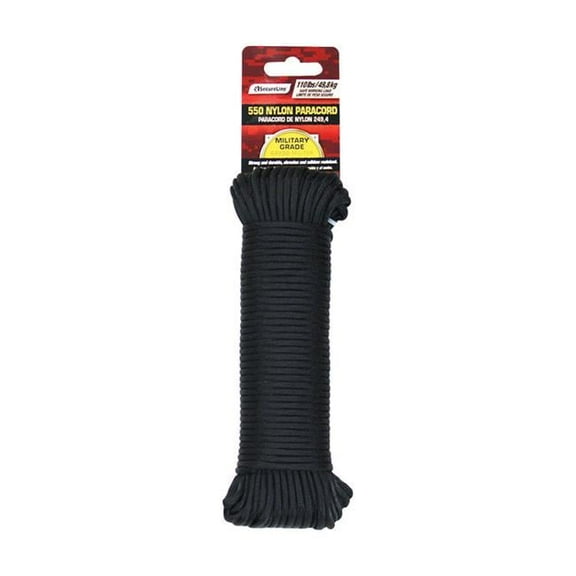 0.156 in. x 100 ft. Braided Nylon Paracord, Black