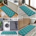 thumbnail image 6 of Teal Geometric Quatrefoil Pattern Kitchen Rug Mat,Kitchen Runner Rugs Non Skid Washable,Decorative Kitchen Floor Mats for Kitchen,Sink,Laundry,17"x47.2", 6 of 7