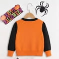 thumbnail image 4 of Afdoent Girls Sweaters Halloween Cute Print Sweater Fall Winter Knitted Top Crewneck Long Sleeve Color Block Pullover for Kids 6-7 Years, 4 of 7