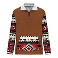 thumbnail image 4 of Manches pour Hommes, Manches Longues pour Hommes, Mode Décontractée Col Montant Cradation Imprimé Ethnique Rétro Chandail à Fermeture Éclair Sweat à Manches Longues, 4 of 5