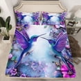 thumbnail image 2 of Homewish Teens Animal Hummingbird Full Size Sheets 4-Piece,Floral Wildlife Breathable Bed Sheets,Chic Purple Flowers Lightweight Sheet Sets,Luxury Bedroom Decor, 2 of 7