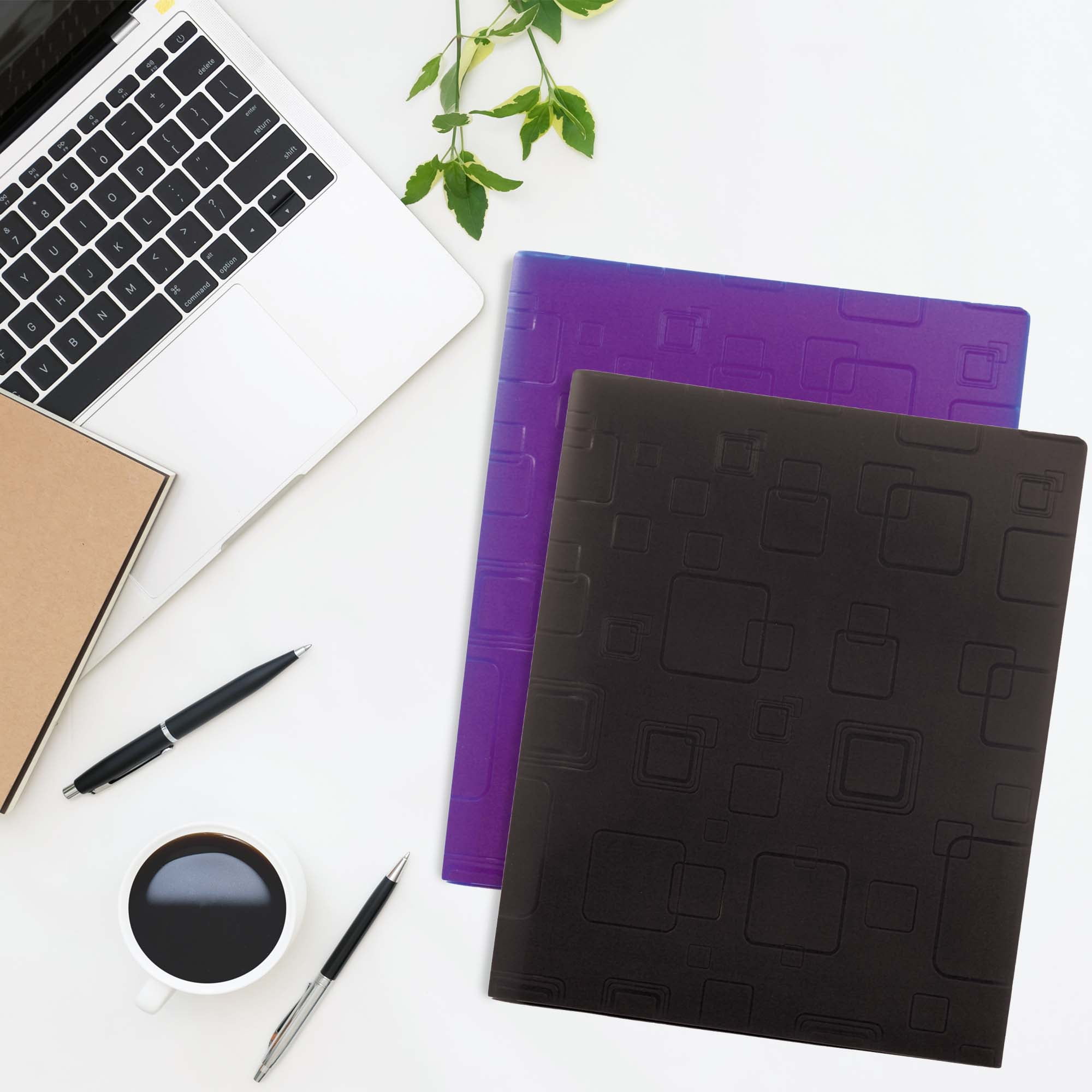 BAZIC 2 Pockets Poly Folder, Cubic Portfolio, Document Folders, 48-Pack