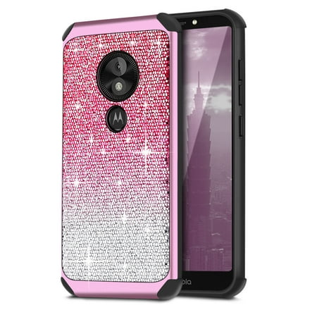 Moto G6 Play Case, Cellularvilla Hybrid Shiny Sparkle Luxury Glitter Shockproof Protective Case Cover For Motorola Moto G6 Play (2018)