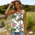 thumbnail image 3 of Bbyeadc Womens Tank Top Hawaiian Tropical Print Sleeveless Tank Top Square Neck Shirt Beach Vacation Everyday Wear,Green (L), 3 of 4