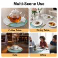 thumbnail image 2 of Turquoise Gold Marble Round 15 Inch Placemats Set of 4, Modern Abstract Marble Crack Texture HeatResistant Non Slip Place Mats for Dining Table, Wipeable Braided Kitchen Table Mats for Housewarming, 2 of 9