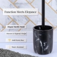 thumbnail image 4 of Black Marble Toilet Brush and Holder Set, 4 of 9