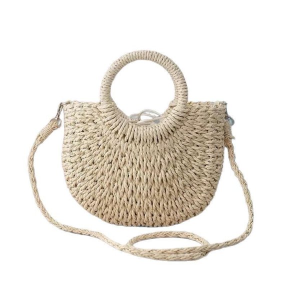 Womens Straw Beach Bag Woven Crossbody Shoulder Bags Top Handle Satchel Handbag Purse for Summer