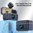 thumbnail image 3 of Microphone Sans Fil 2,4 g à un Déclencheur et Deux, Fixation Magnétique, Micro à Pince pour Téléphone Intelligent, Réduction du Bruit, Surveillance en Temps Réel, Batterie Intégrée avec Étui de Recharge, Remplacement pour iPhone 14/13/12/11, 3 of 9