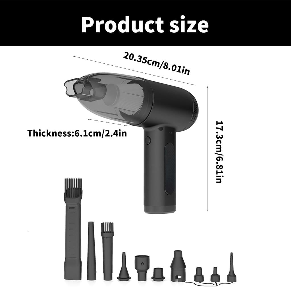 Portable Car Vacuum Cleaner 4 In 1 Wet/Dry Handheld 10000Pa Suction Rechargeable