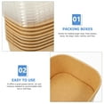 thumbnail image 3 of REACHISE 10 Sets of Kraft Paper Food Boxes Fried Snacks Containers Practical Food Packaging Boxes, 3 of 8