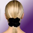 thumbnail image 4 of Velvet Scrunchies Jumbo Size Plush Big Ponytail Holders Thick Braided Locked Hair Big Made in the USA Black, 4 of 7