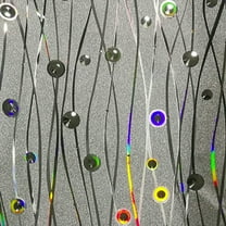 Dundee Deco Peel and Stick Self Adhesive Wallpaper - Abstract Glitter Silver, Charcoal, Blue Circles, 18 ft x 18 in