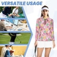 thumbnail image 6 of Uorisanigo Cute Easter Bunny Athletic Polo Workout Tops for Women Stylish Breathable Moisture Wicking Casual Tennis Activewear Quarter Zip Pullover Size S, 6 of 7