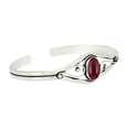 thumbnail image 2 of Garnet Bangle For Women Silver Overlay Handmade Vintage Boho Style Jewelry Mother's Day Gifts For Mom Wife, 2 of 5