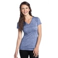 thumbnail image 1 of Camiseta con cuello en V Tri-Blend Distrito Juniors S Azul marino jaspeado DT242V, 1 of 1