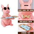 thumbnail image 4 of Resin Bulldog Desk Storage Tray Statue Coin Piggy Bank Storage Animal Sculpture Table Decoration Multifunction Office Home Decor Coin Piggy Bank Storage (Pink), 4 of 8